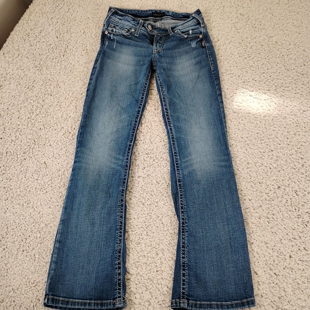 Silver Jeans Womens 28x31 Tuesday Slim Boot Denim Faded Low Western Cowboy Ranch